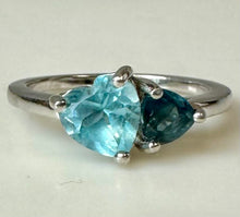 Load image into Gallery viewer, Sterling Swiss &amp; London Blue Topaz Ring sz 7.5
