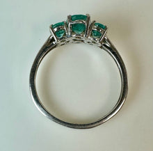 Load image into Gallery viewer, Sterling Blue CZ 3-Stone Ring sz 8
