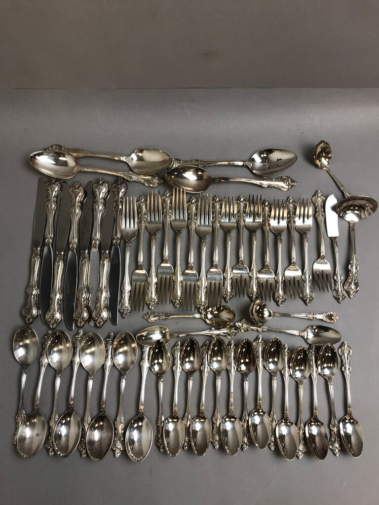Vintage International Deep Silver Flatware Silver Plate with Box 57 Pc Setting