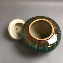Load image into Gallery viewer, Pottery Stoneware Blue &amp; Brown Glazed Lidded Jar (8&quot;)
