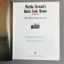 Load image into Gallery viewer, Martha Stewart&#39;s Quick Cook Menus (1988) (10.5x8.5)
