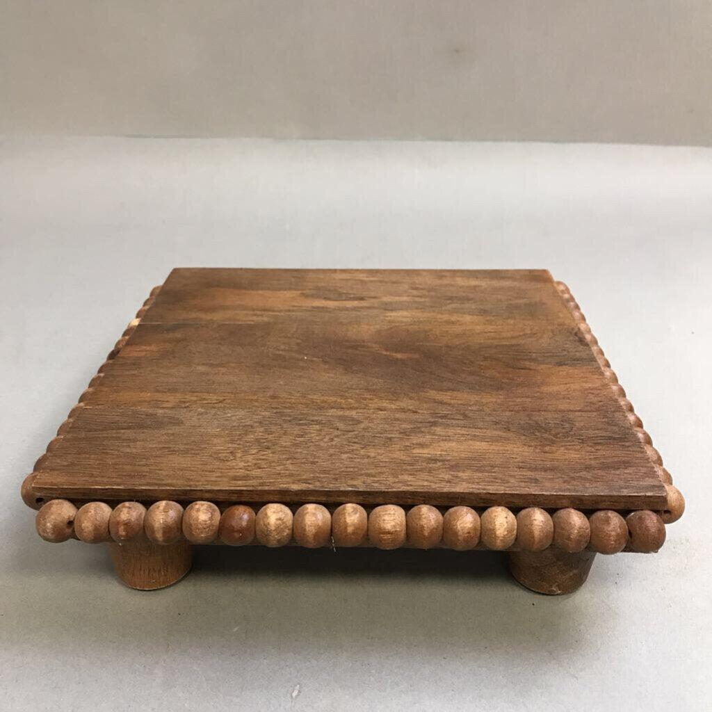 Wood Footed Plant Stand (2x9x9)