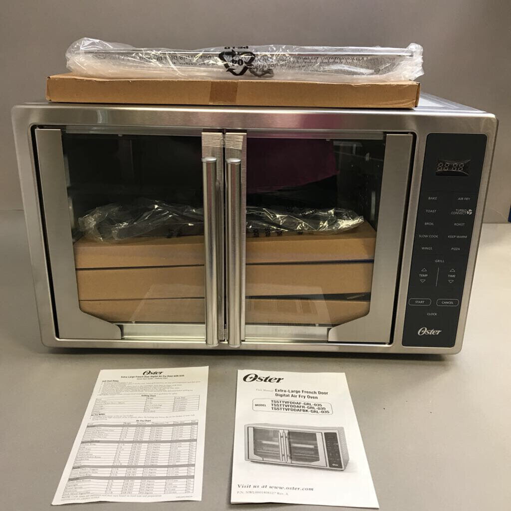 NEW Oster Extra Large French Door Digital Air Fry Oven W/Accessories (22x14x12)