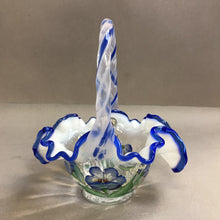 Load image into Gallery viewer, Fenton Cobalt Overly Hand Painted Legacy Collection Basket-Bill Fenton (7")
