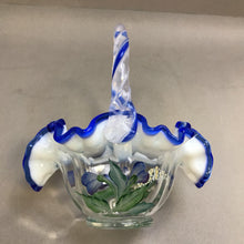 Load image into Gallery viewer, Fenton Cobalt Overly Hand Painted Legacy Collection Basket-Bill Fenton (7")
