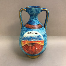 Load image into Gallery viewer, Hand Painted "Vesuvio" Blue Greek Pottery Vase (10")
