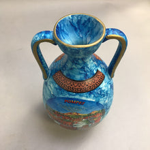 Load image into Gallery viewer, Hand Painted "Vesuvio" Blue Greek Pottery Vase (10")
