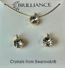 Load image into Gallery viewer, Brilliance Swarovski Crystal Gold Plated Necklace &amp; Earrings Set (NIB)
