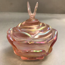 Load image into Gallery viewer, Fenton Pink Glass Rose Lidded Dish (6" x 5")
