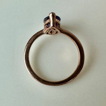 Load image into Gallery viewer, Rose Gold Plated Sterling Marquis Amethyst Ring sz 7

