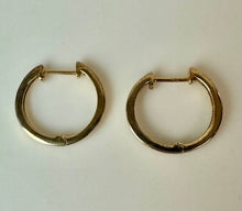 Load image into Gallery viewer, Gold Plated Sterling Clicker 0.75" Hoop Earrings
