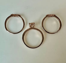 Load image into Gallery viewer, Morganite CZ Rose Gold Plated Sterling 3-Piece Bridal Ring Set sz 8
