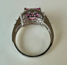Load image into Gallery viewer, White Gold Plated Topaz CZ Ring sz 8
