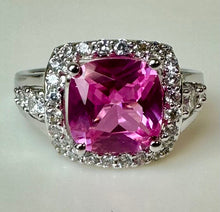 Load image into Gallery viewer, White Gold Plated Topaz CZ Ring sz 8
