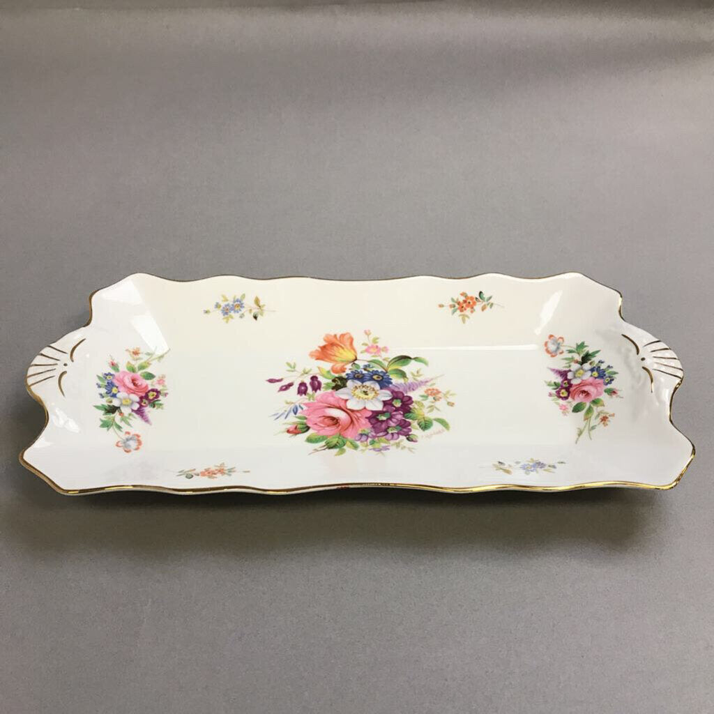 Aynsley Howard Sprays Fine Bone China Porcelain Floral Tray (1x12x6)