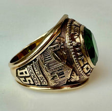 Load image into Gallery viewer, 10K Gold Emerald Josten Lewis College Class Ring 1965 sz 8 (8.9g)
