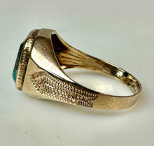 Load image into Gallery viewer, 10K Gold Aqua Paste Stone Vintage Ring sz 6.5 (2.6g)
