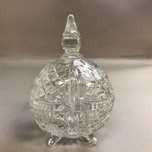 Load image into Gallery viewer, Vintage Frosted Roses Crystal Footed w/Lid Candy Dish (9")
