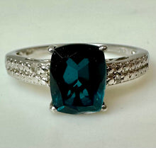 Load image into Gallery viewer, Sterling London Blue Topaz Ring sz 9
