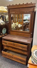 Load image into Gallery viewer, Antique Walnut 3 Drawer Dresser w/Mirror (74x40x19)
