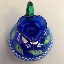 Load image into Gallery viewer, Fenton Designer Showcase Series Cobalt Blue Rib Optic Pitcher w/box Tulip Design (5")
