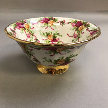 Load image into Gallery viewer, Royal Albert Old Country Roses Ruby Celebration Ribbon Gold Footed BowlRoyal (3x6)
