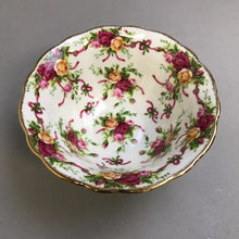 Load image into Gallery viewer, Royal Albert Old Country Roses Ruby Celebration Ribbon Gold Footed BowlRoyal (3x6)
