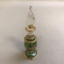 Load image into Gallery viewer, Blown Green Glass Egyptian Perfume Bottle (3.5&quot;)
