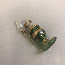 Load image into Gallery viewer, Blown Green Glass Egyptian Perfume Bottle (3.5&quot;)
