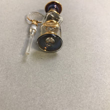 Load image into Gallery viewer, Blown Purple &amp; Gold Glass Egyptian Perfume Bottle (3&quot;)
