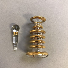 Load image into Gallery viewer, Blown Clear &amp; Gold Glass Egyptian Perfume Bottle (2&quot;)
