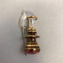 Load image into Gallery viewer, Blown Red &amp; Gold Glass Egyptian Perfume Bottle (3&quot;)

