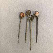 Load image into Gallery viewer, Set of 4 Semi Precious Stone Wire Wrapped Cocktail Olive Picks Hors D&#39;Oeuvres
