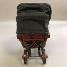 Load image into Gallery viewer, Vintage Doll Baby Carriage Victorian Wicker Rattan Baby Stroller Pram Buggy w/Baby (12x10x5)

