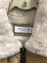 Load image into Gallery viewer, Ladies Jones New York Leather/ Acrylic Tan Jacket Size Small

