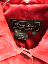 Load image into Gallery viewer, Terry Lewis Red Leather Button Up Jacket Size Large
