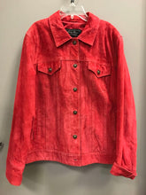 Load image into Gallery viewer, Terry Lewis Red Leather Button Up Jacket Size Large
