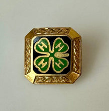 Load image into Gallery viewer, Vintage Gold Filled Enamel 4H Pin (0.5&quot;)
