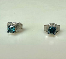 Load image into Gallery viewer, Sterling London Blue Topaz Stud Earrings
