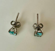 Load image into Gallery viewer, Sterling Blue Topaz Stud Earrings
