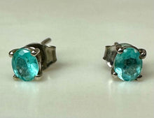Load image into Gallery viewer, Sterling Blue Topaz Stud Earrings
