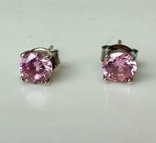 Load image into Gallery viewer, Sterling Pink Topaz Stud Earrings
