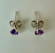 Load image into Gallery viewer, Sterling Amethyst Stud Earrings

