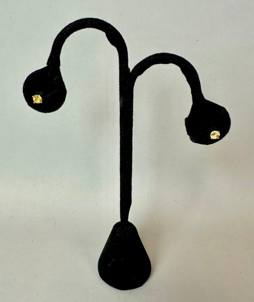 Sterling Citrine Stud Earrings