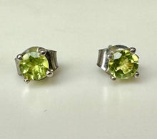 Load image into Gallery viewer, Sterling Peridot Stud Earrings
