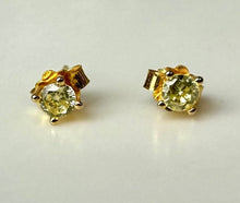 Load image into Gallery viewer, Gold Plated Sterling Citrine Stud Earrings
