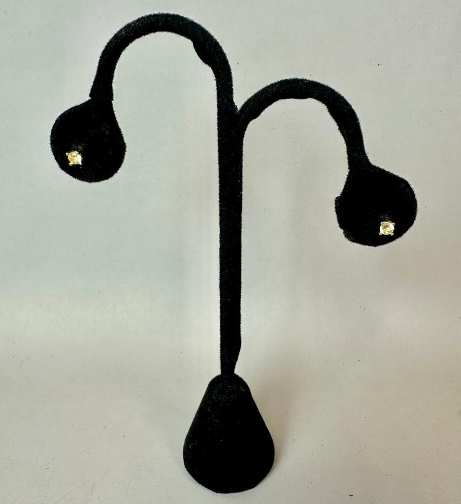 Gold Plated Sterling Citrine Stud Earrings