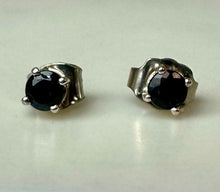 Load image into Gallery viewer, Sterling Black Tourmaline Stud Earrings
