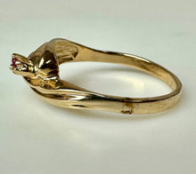 Load image into Gallery viewer, Gold Plated Sterling Ruby Diamond Ring sz 9
