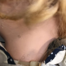 Load image into Gallery viewer, Porcelain Doll Blue &amp; White Dress (15")
